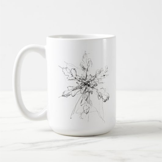 繊細な一つの雪の結晶 コーヒーマグカップ (左)