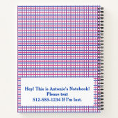 繊細な両性色の格子模様（両面） ノートブック (裏面)