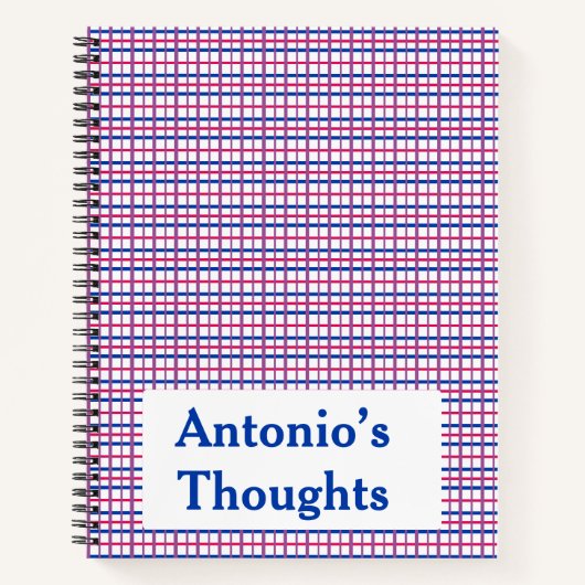 繊細な両性色の格子模様（両面） ノートブック (正面)