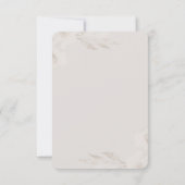 繊細な中立フローラと葉の結婚式の出欠 出欠カード (裏面)