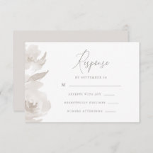 繊細な中立フローラと葉の結婚式の出欠