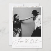 繊細な中立フローラ書道写真 セーブザデート (正面)