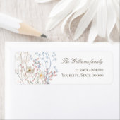 繊細な乾燥した野草の差出人住所ラベル ラベル (インサイチュ)