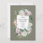 繊細な伝統的結婚式招待状 招待状 (正面)