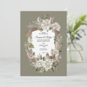 繊細な伝統的結婚式招待状 招待状 (スタンド正面)