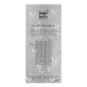 繊細な偽銀の葉のブラシ仕上げ金属カタログ ラックカード (正面)