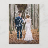 繊細な優雅さの秘密の結婚式 案内ポストカード (正面)