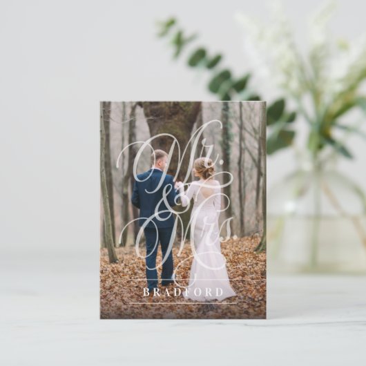 繊細な優雅さの秘密結婚式 案内ポストカード (スタンド正面)