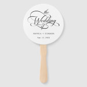 繊細な優雅なスクリプト結婚式のタイムライン ハンドファン (正面)