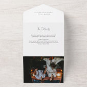 繊細な写真結婚のQRコードRSVP オールインワン招待状 (外側)