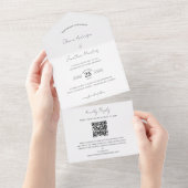 繊細な写真結婚のQRコードRSVP オールインワン招待状 (貼ってはがせる)