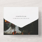 繊細な写真結婚のQRコードRSVP オールインワン招待状 (裏面)