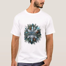 繊細な凍った常緑樹Tシャツ Tシャツ