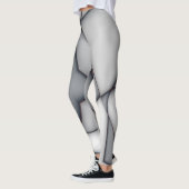 繊細な凸状のグレーピース切り出し レギンス (左)