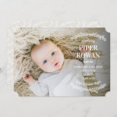 繊細な分岐点出産発表 案内状 (正面/裏面)