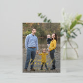 繊細な分岐箔写真感謝祭はがき 箔シーズンポストカード (立ち正面)