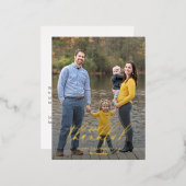 繊細な分岐箔写真感謝祭はがき 箔シーズンポストカード (正面/裏面)