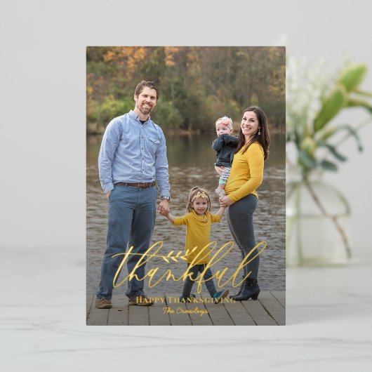 繊細な分岐箔感謝贈フォトカード 箔シーズンカード (立ち正面)