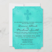 繊細な十字架結婚式招待状 招待状 (正面)