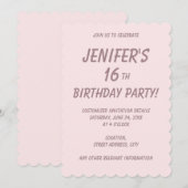 繊細な単色の優しい桜色 招待状 (正面/裏面)