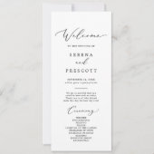 繊細な印刷可能または印刷結婚式 プログラム (正面)