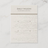 繊細な卵白ドット2スタッドイヤリングディスプレイカード 名刺 (正面)