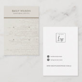 繊細な卵白ドット2スタッドイヤリングディスプレイカード 名刺 (正面/裏面)