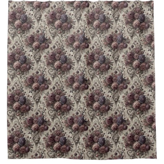 繊細な反発 – ゴシックビクトリアンデザイン シャワーカーテン (正面)