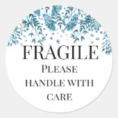 繊細な取り扱い青気に/ティール（緑がかった色）花屋 ラウンドシール (正面)