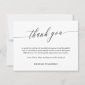 繊細な台本悔やみや弔慰ありがとう サンキューカード (正面)