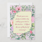 繊細な夏の庭パーティー花の切り離し 招待状 (正面)