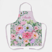 繊細な夏の庭パーティー花 エプロン (正面)