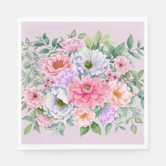 繊細な夏の庭パーティー花 スタンダードランチョンナプキン (正面)