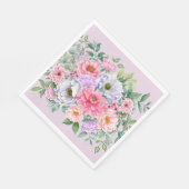 繊細な夏の庭パーティー花 スタンダードランチョンナプキン (角)
