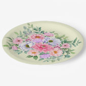 繊細な夏の庭パーティー花 ペーパープレート (アングル)