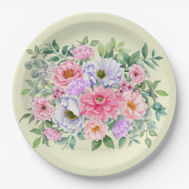 繊細な夏の庭パーティー花 ペーパープレート