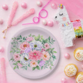 繊細な夏の庭パーティー花 ペーパープレート (パーティー)