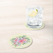 繊細な夏の庭パーティー花 ラウンドペーパーコースター (インサイチュ)