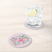 繊細な夏の庭パーティー花 ラウンドペーパーコースター (インサイチュ)