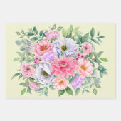 繊細な夏の庭パーティー花 ラッピングペーパーシート (正面2)