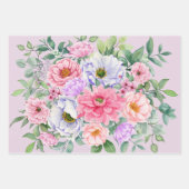 繊細な夏の庭パーティー花 ラッピングペーパーシート (正面2)