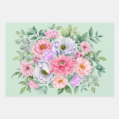 繊細な夏の庭パーティー花 ラッピングペーパーシート (正面2)