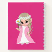 繊細な妖精と花が鮮やかなピンクに ノートブック (裏面)