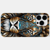 繊細な威厳のある青い詳細を持つライオン Case-Mate iPhoneケース (裏面 (横))
