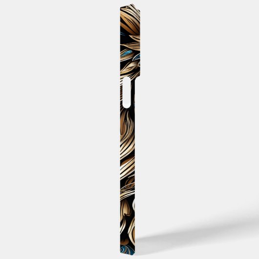 繊細な威厳のある青い詳細を持つライオン Case-Mate iPhoneケース (裏面 / 右)