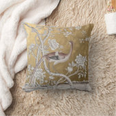 繊細な孔雀の黄金のオリエンタルティーガーデン クッション (ブランケット)