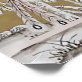 繊細な孔雀の黄金のオリエンタルティーガーデン ポスター (コーナー)