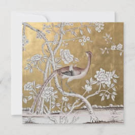 繊細な孔雀の黄金のオリエンタルティーガーデン 招待状