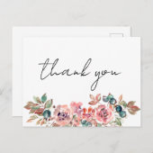 繊細な山花サンキューカード ポストカード (正面/裏面)