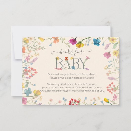 繊細な山花フローラ園の本ベビー 出欠カード (正面)